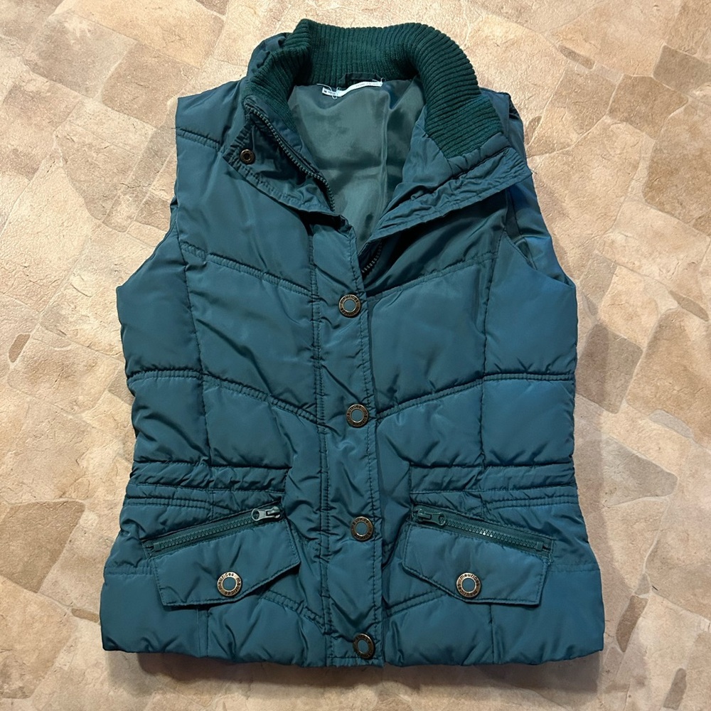 Women's Green Quilted Vest